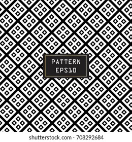 Seamless pattern. Basketwork Thai  modern. White and black vector  illustration.