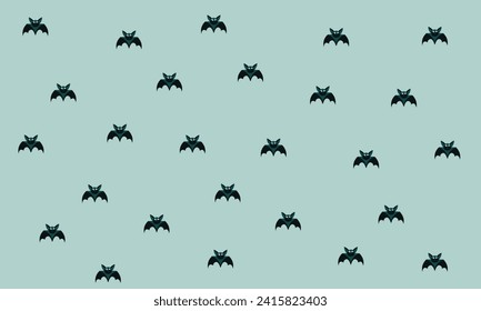 Seamless Pattern of BAT  Face Design on light blue Background vector illustration, perfect for kids sleeping suits, fabrics, textiles, wallpaper, wrapping paper and accessories. Pastel concept. EPS