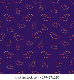 Seamless pattern with bat. Halloween background. Vector.
