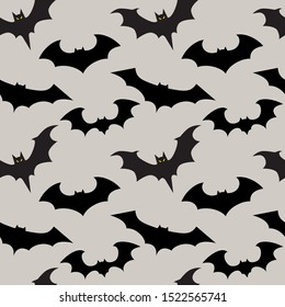 Seamless and pattern  bat  for halloween party. Isolated illustration.