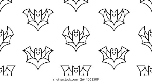 Seamless pattern with Bat logo. isolated on white background