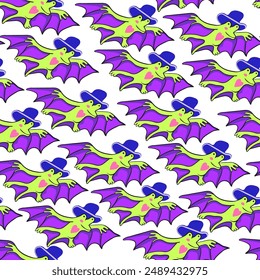 seamless pattern with bat in vector.teenage subcultural objects for backdrop print textile fabric poster wallpaper wrapping backgrounds