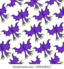 seamless pattern with bat in vector.teenage subcultural objects for backdrop print textile fabric poster wallpaper wrapping backgrounds