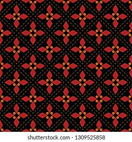 Seamless pattern of batik. Can be repeated for textile printing and background. Embroidery Modern design eps 10