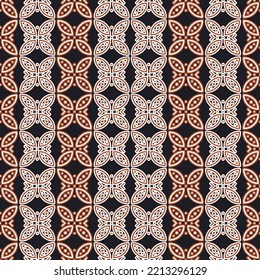 Seamless pattern batik kawung on black background