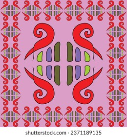 Seamless pattern of batik ornament design for printing on fabric or so on