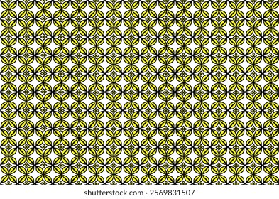 Seamless pattern of batik woven. Batik kawung pattern background. Indonesian batik kawung pattern. Batik kawung leaf motif pattern. Batiks illustration in flower style.