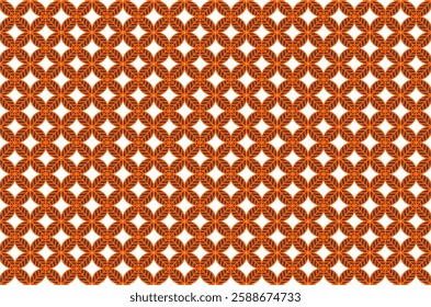 Seamless pattern of batik woven. Batik kawung pattern background. Indonesian batik kawung pattern. Batik kawung leaf motif illustration. Batic pattern in flower style.