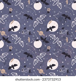 Seamless pattern and bats