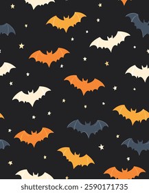 seamless pattern with bats halloween