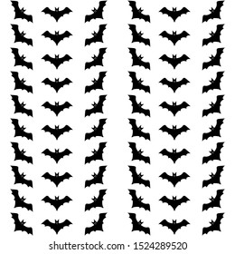 Seamless pattern with bats for Halloween greetings. Vector illustration with wild flying creatures.
