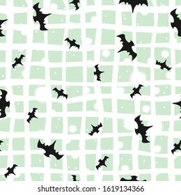 Seamless pattern with bats. Halloween Theme. Vector Illustration
