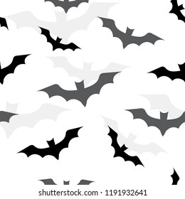 Seamless pattern with bats for Halloween. Vector illustration