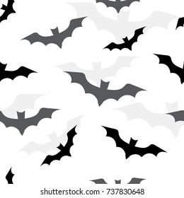 Seamless pattern with bats for Halloween. Vector illustration