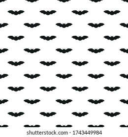 Seamless pattern of bats on a white background.
