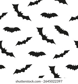 Seamless pattern with bats on white background