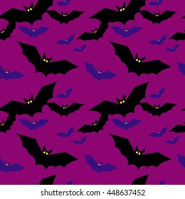 Seamless pattern with bats. Original vector background for greeting cards, invitations, prints.