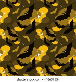 Seamless pattern with bats. Original vector background for greeting cards, invitations, prints.