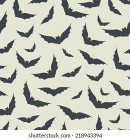 Seamless pattern of bats. Vector illustration, EPS 8.