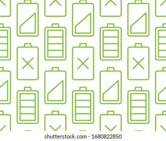 Seamless pattern with batteries. Background for fabric, wallpapers, cards and wrapping paper.