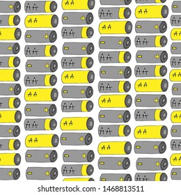 Seamless pattern of Batteries for your design - Vector