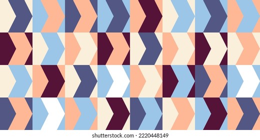 Seamless pattern in bauhaus style. Endless texture. Abstract pattern from simple geometric figures. For use in web design, business presentation, poster, textile print. Vector illustration.
