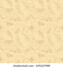 Seamless pattern with beach sand texture. Hand drawn vector illustration. Flat colors.