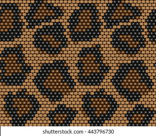 seamless pattern beaded leather of wild animals