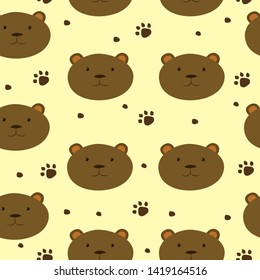 seamless pattern with bear. can be used as background, packaging paper design, textile, prints and other.