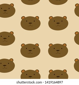 seamless pattern with bear. can be used as background, packaging paper design, textile, prints and other.
