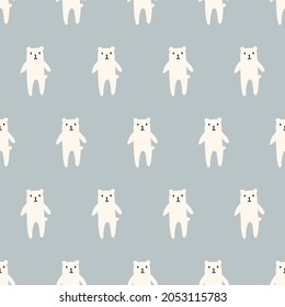 seamless pattern, bear motif art surface design for fabric scarf tiles and decor