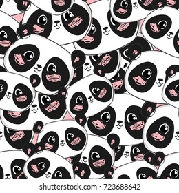 seamless pattern bear panda