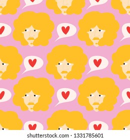 seamless pattern with bearded men