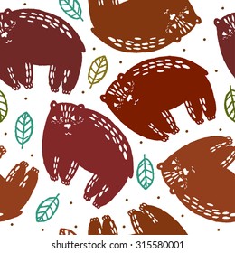 Seamless pattern with bears.