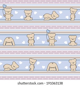 seamless pattern with bears for baby