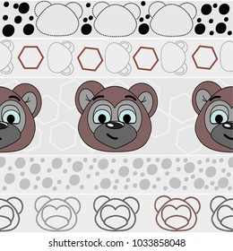 seamless pattern with bears in cold tones illustration