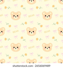 seamless pattern with bears, fabric patterns, gift wrapping paper, notebook cover, phone case 