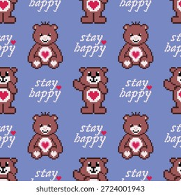 Un patrón sin fisuras de osos y letras geométricas, diseñado para la tela, la ropa, los fondos, la decoración y el Fondo de pantalla.