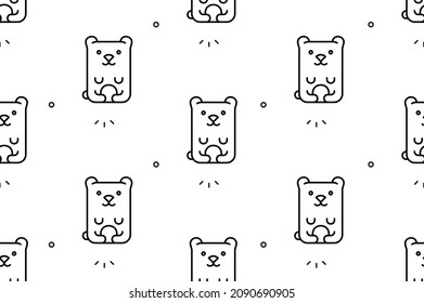 Seamless pattern with Bears. Icon design. Template elements
