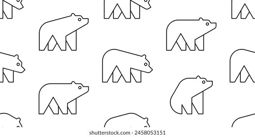 Seamless pattern with Bears. isolated on white background