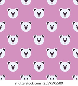 Seamless pattern of bears on a light background. Print for gift wrapping, textiles and paper. Vector