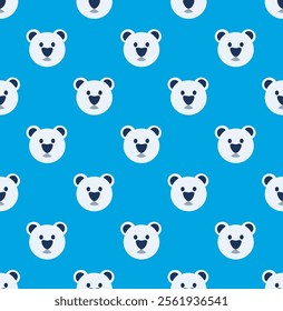 Seamless pattern of bears on a light background. Print for gift wrapping, textiles and paper. Vector