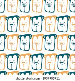 Seamless pattern with bears. Vector pattern. Bear pattern. Design for postcard, poster, card, placard, stamp, textile and other.