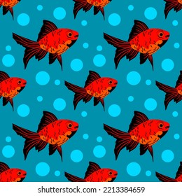 Seamless pattern of beating fish