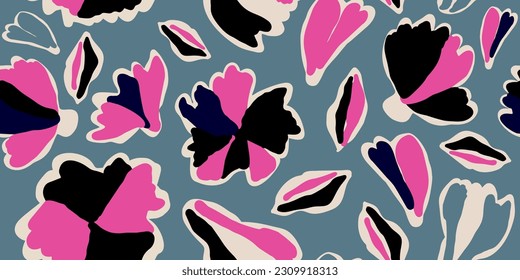 Seamless pattern beautiful abstract flowers vector
