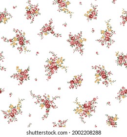 Seamless pattern with a beautiful bouquet of roses,