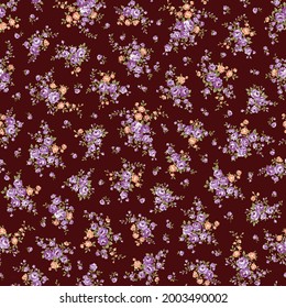Seamless pattern with a beautiful bouquet of roses,