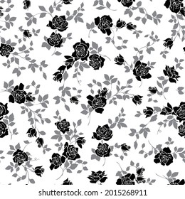 Seamless pattern with a beautiful bouquet of roses,
