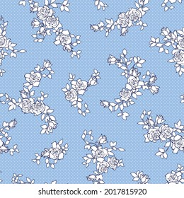 Seamless pattern with a beautiful bouquet of roses,