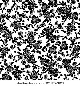 Seamless pattern with a beautiful bouquet of roses,